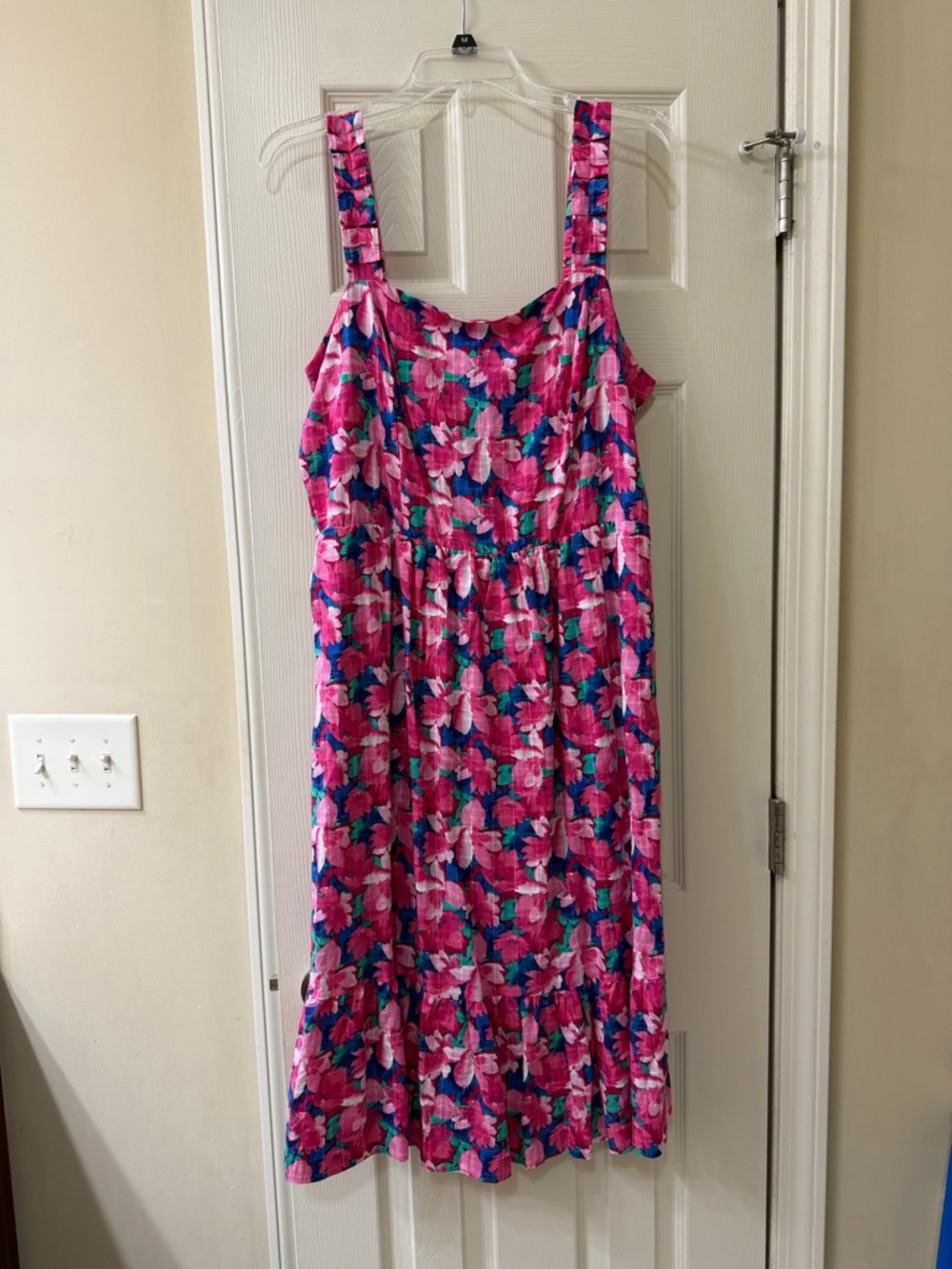Draper James Pink Floral Tiered Sundress with Teal Accents